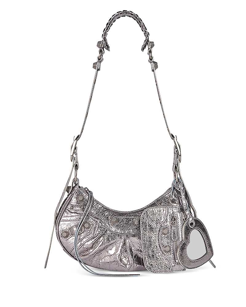 Balenciaga Le Cagole Xs Shoulder Bag Metallized with Leopard Print