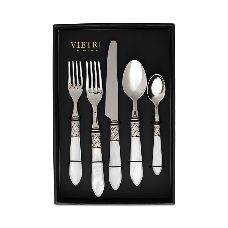 Vietri Aladdin Antique White 20 Piece Flatware Set In White