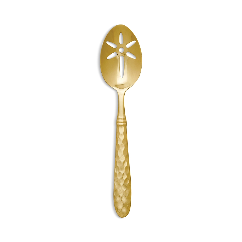 Vietri Martellato Gold Tone Slotted Serving Spoon In Gold