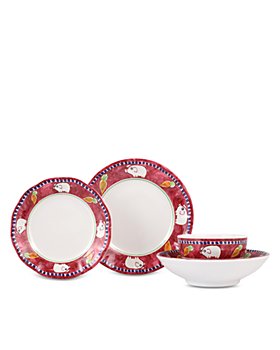 Cafe Blanc Stripe 16-Piece Porcelain Dinnerware Set – Dansk