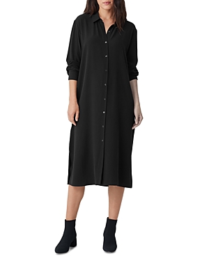 Eileen Fisher Silk Midi Shirt Dress