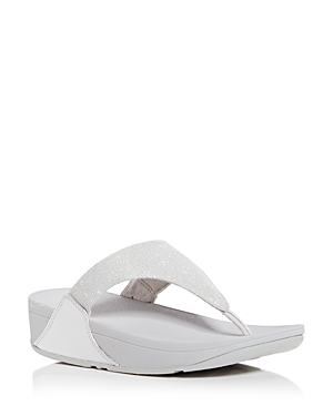 FITFLOP FITFLOP WOMEN'S LULU SHIMMER THONG WEDGE SANDALS