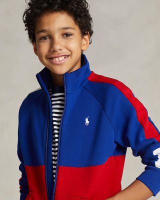 Ralph Lauren - Boys' Color Blocked Double Knit Track Jacket - Little Kid, Big Kid