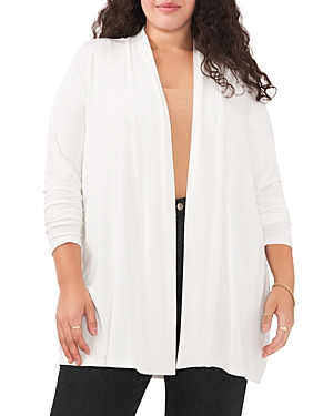 Vince Camuto Plus Vince Camuto Open Front Cardigan In New Ivory