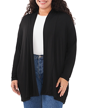 Vince Camuto Plus Vince Camuto Open Front Cardigan In Rich Black