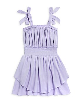 AQUA - Girls' Satin Smocked Dress, Little Kid, Big Kid - 100% Exclusive