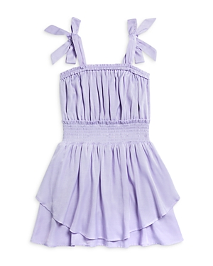 Aqua Girls' Satin Smocked Dress, Little Kid, Big Kid - 100% Exclusive In Lavender