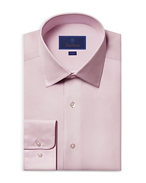 Shop David Donahue Trim Fit Royal Oxford Dress Shirt In Pink