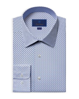 David Donahue - Trim Fit Mini Floral Dress Shirt