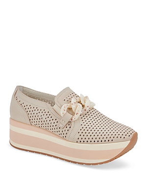 Shop Dolce Vita Women's Jhenee Slip On Perforated Chain Sneakers In Sand Nubuck