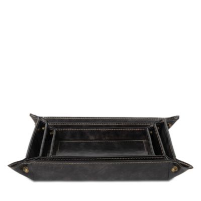 Regina Andrew - Derby Leather Trays, Set of 3