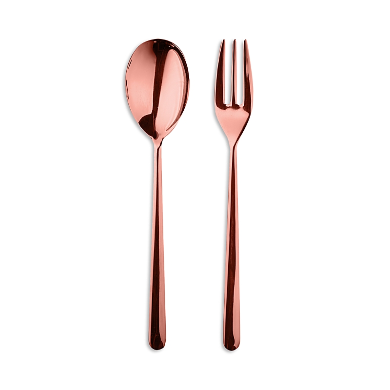 Mepra Linea Fork & Spoon Serving Set In Pink