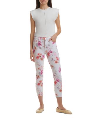 JEN 7 by 7 For All Mankind Jen 7 Floral Mid Rise Ankle Skinny Leg Jeans ...