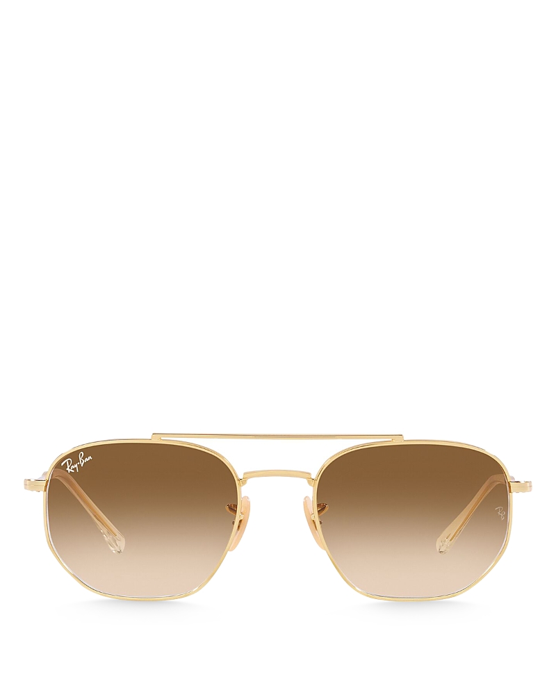 Ray Ban Ray-ban Angular Sunglasses, 57mm In Gold/brown Gradient