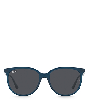 Ray Ban Ray-ban Low Bridge Fit Square Sunglasses, 54mm In Blue/gray Solid