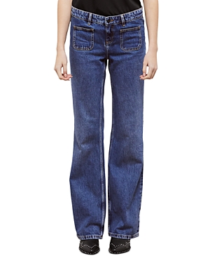 The Kooples High Rise Flare Jeans In Blue