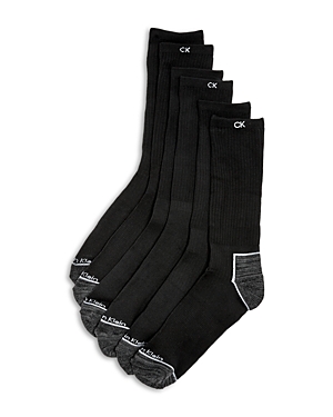 Calvin Klein Stretch Zone Cushioned Crew Socks, Pack Of 3 In Black