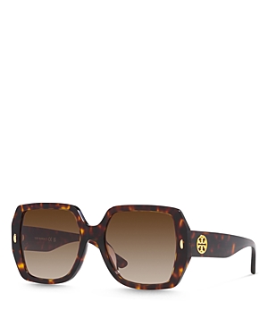 Tory Burch Square Sunglasses, 54mm In Tortoise/brown Gradient