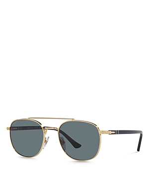 Persol Polarized Pillow Sunglasses, 58mm In Gold/blue Polarized Solid
