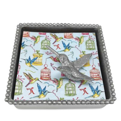 Mariposa Hummingbird Beaded Napkin Box Set