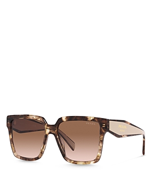 Shop Prada Square Sunglasses, 56mm In Tortoise/pink Gradient