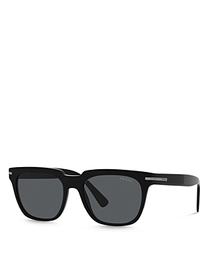 Shop Prada Pillow Sunglasses, 56mm In Black/gray Solid