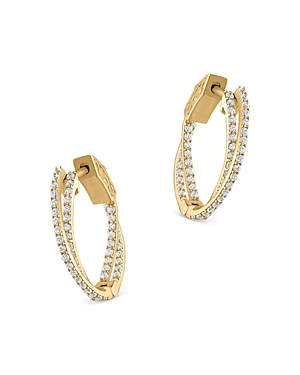 Bloomingdale's Diamond Crossover Hoop Earrings in 14K Yellow Gold, 1.00 ct. t.w. - 100% Exclusive