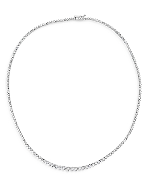 14K White Gold Diamond Tennis Necklace, 16L