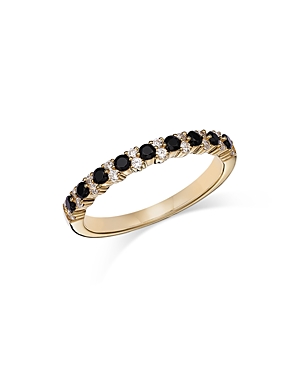Bloomingdale's Black & White Diamond Band In 14k Yellow Gold, 0.45 Ct. T.w. - 100% Exclusive In Black/white