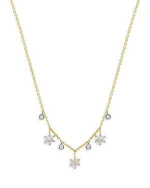Meira T 14K Yellow & White Gold Diamond Cluster Pendant Necklace, 18L