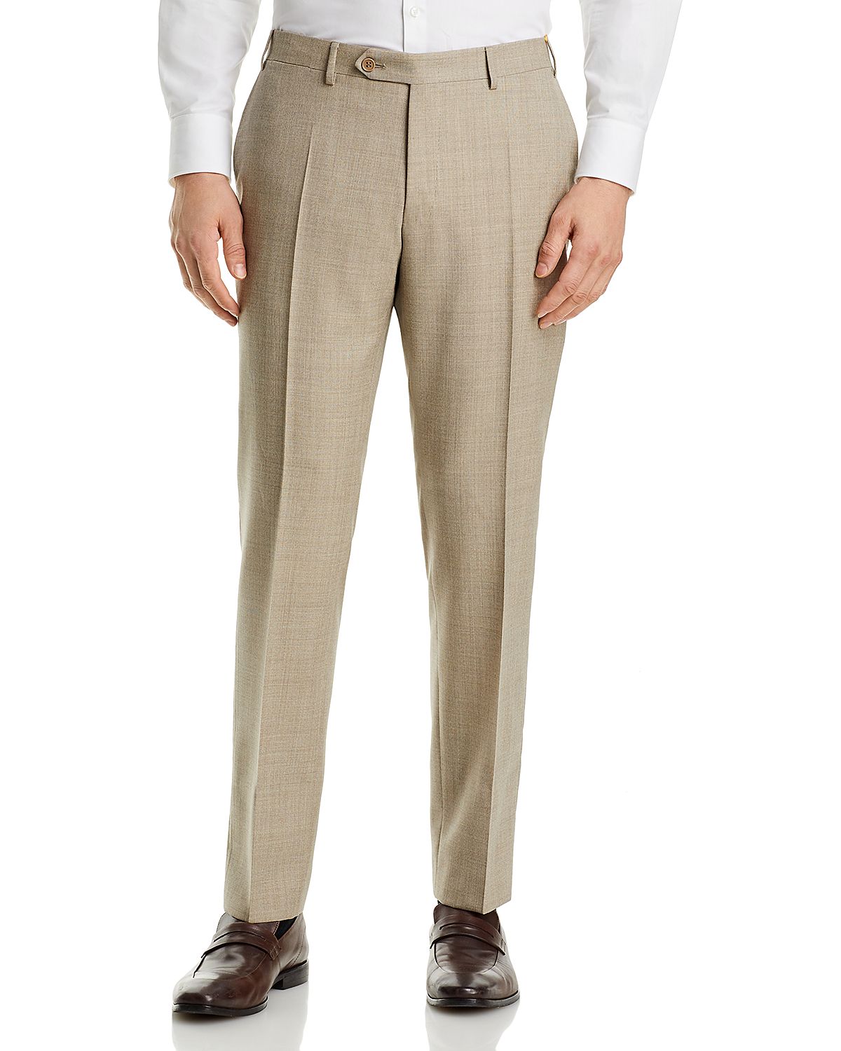 Canali Capri Melange Solid Slim Fit Dress Pants