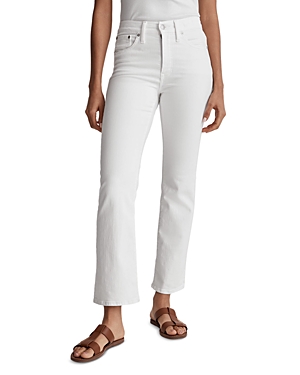 Shop Madewell Mid Rise Kick Out Jeans In Pure White