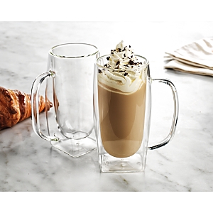 Godinger Contessa Double Walled Latte Mug, Set Of 2 In Clear