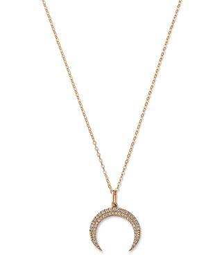 Bloomingdale's Fine Collection Diamond Crescent Moon Pendant Necklace 14K Yellow Gold, 0.23 ct. t. w. - Exclusive