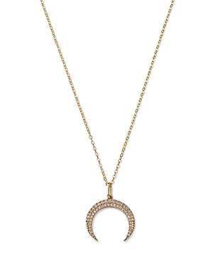 Bloomingdale's Diamond Crescent Moon Pendant Necklace 14k Yellow Gold, 0.23 Ct. T.w. - 100% Exclusive
