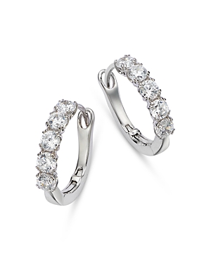 Bloomingdale's Certified Diamond Hoop Earrings in 14K White Gold featuring diamonds with the DeBeers