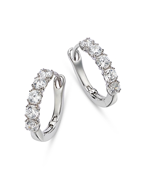 Bloomingdale's Certified Diamond Hoop Earrings In 14k White Gold Featuring Diamonds With The Debeers Code Of Origin In White