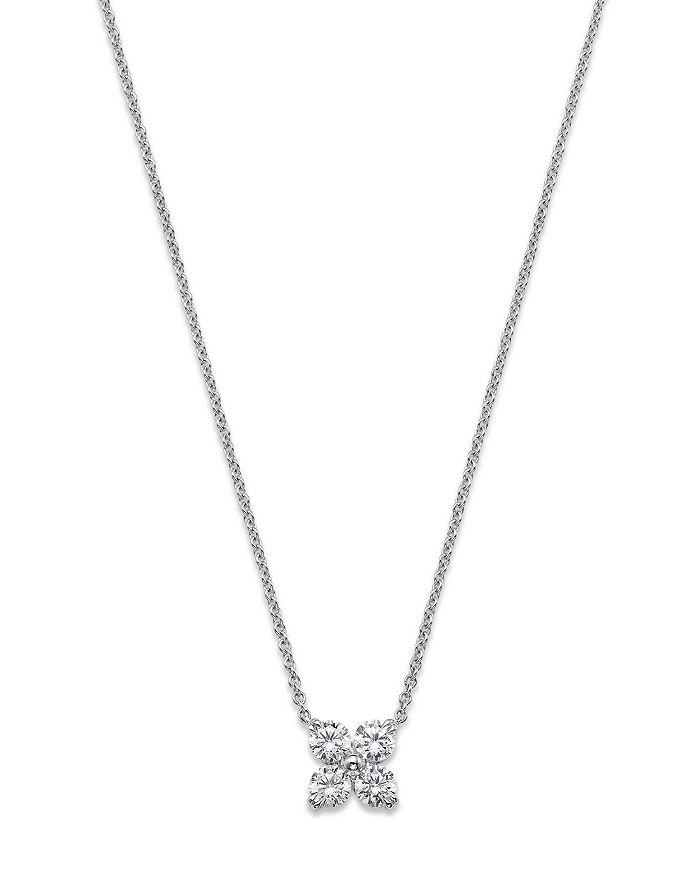 Bloomingdale's Certified Diamond Clover Pendant Necklace in 14K White ...