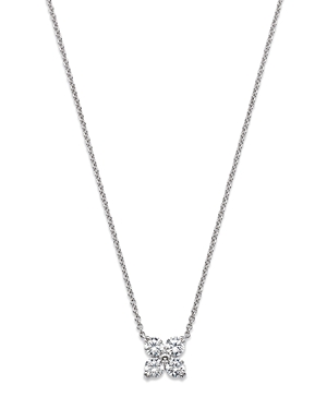 Bloomingdale's Certified Diamond Clover Pendant Necklace In 14k White Gold Featuring Diamonds With The Debeers Code