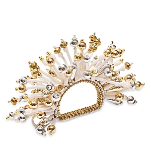 Kim Seybert Fun Burst Napkin Ring in White, Gold & Silver