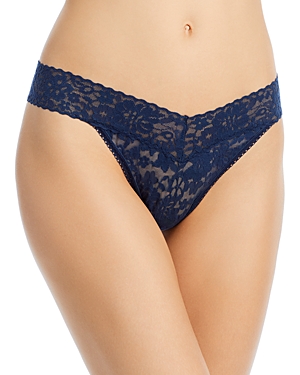 Hanky Panky Original-rise Lace Thong In Nightshade