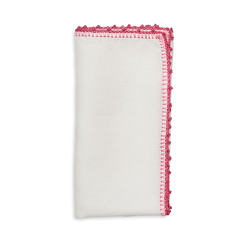 Kim Seybert Knotted Edge Napkin In White/pink/blush