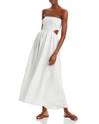 chinese dress ladies Fore Collection Sleeveless Burnout Velvet Feather Trim Midi Dress main image 0