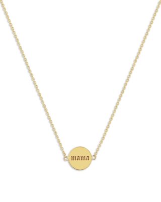 Zoë Chicco - 14K Yellow Gold Tender Tokens Mama/Boss Flip Pendant Necklace, 14-16"