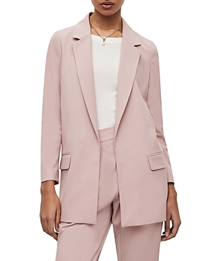 Allsaints Womens Aleida Open-front Stretch-woven Blazer Mauve Chalk Pi In Pale Orchid