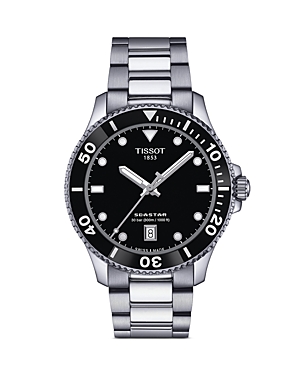 Shop Tissot Seastar 1000 Watch, 40mm In Black/silver