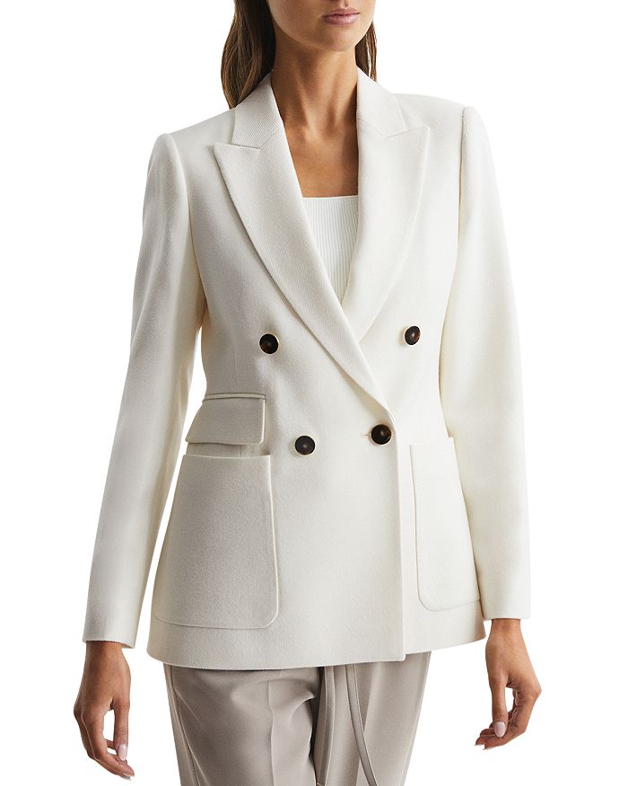 REISS Larsson Double Breasted Twill Jacket | Bloomingdale's