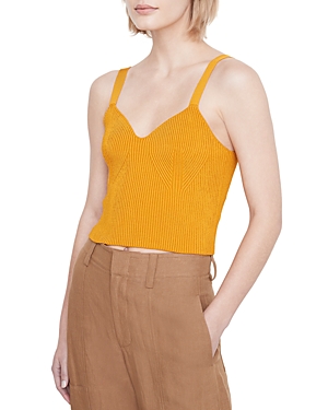 VINCE RIBBED KNIT SLEEVELESS TOP