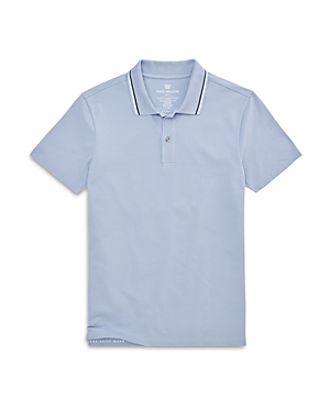 Mack Weldon Tipped Polo Shirt In Blue Fog