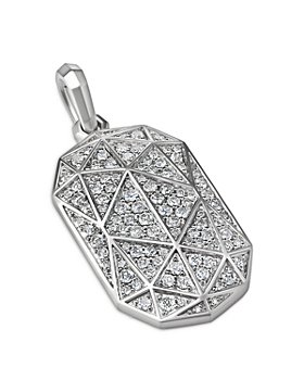 David Yurman - Torqued Faceted Amulet in Sterling Silver with Pavé Diamonds